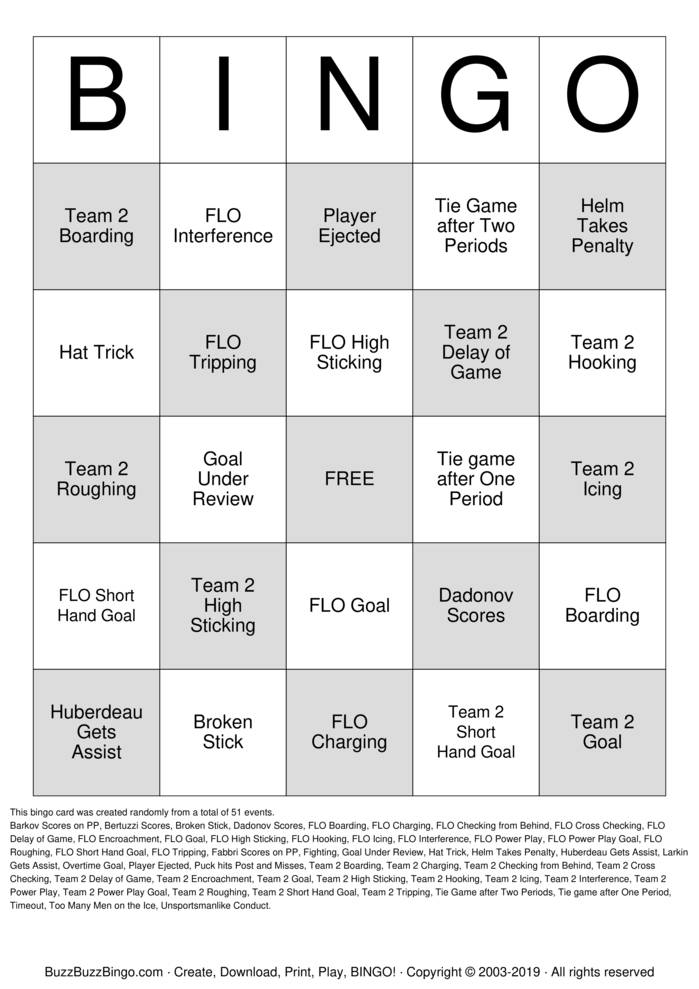 Hockey Bingo Cards to Download, Print and Customize!