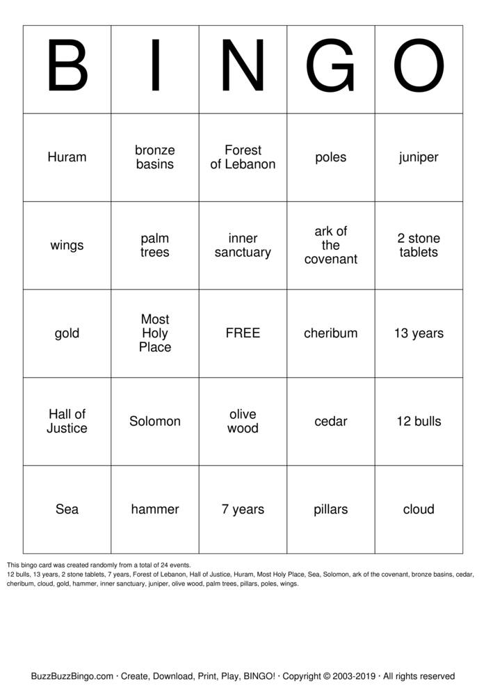 CHRISTIAN Bingo Cards to Download, Print and Customize!