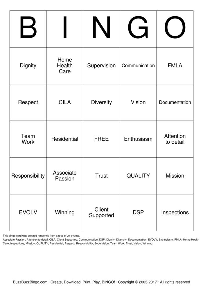 Download Free Custom Bingo Cards