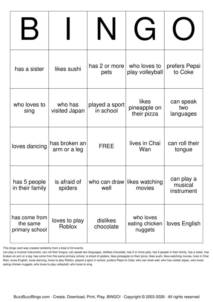 Download Free Find Someone Who... Bingo Cards