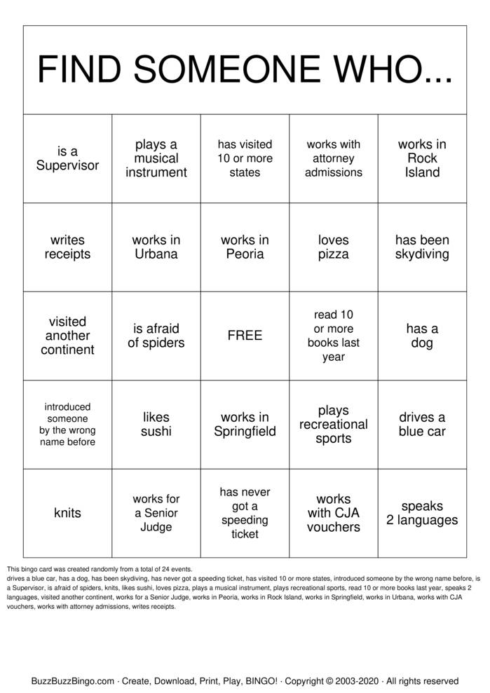 Download Free Getting to Know You! Bingo Cards