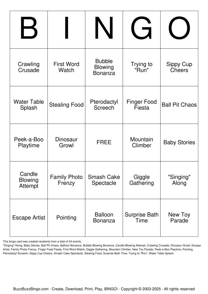 Download Free Happy 1st Birthday Henry Bingo Cards