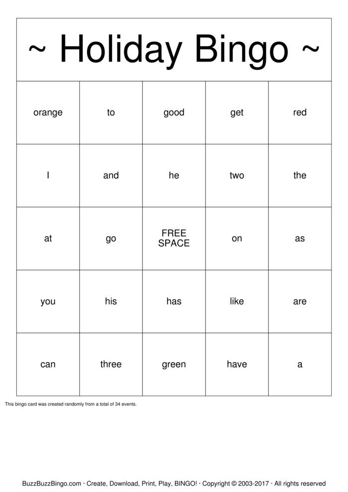 Holiday Bingo Cards to Download, Print and Customize!