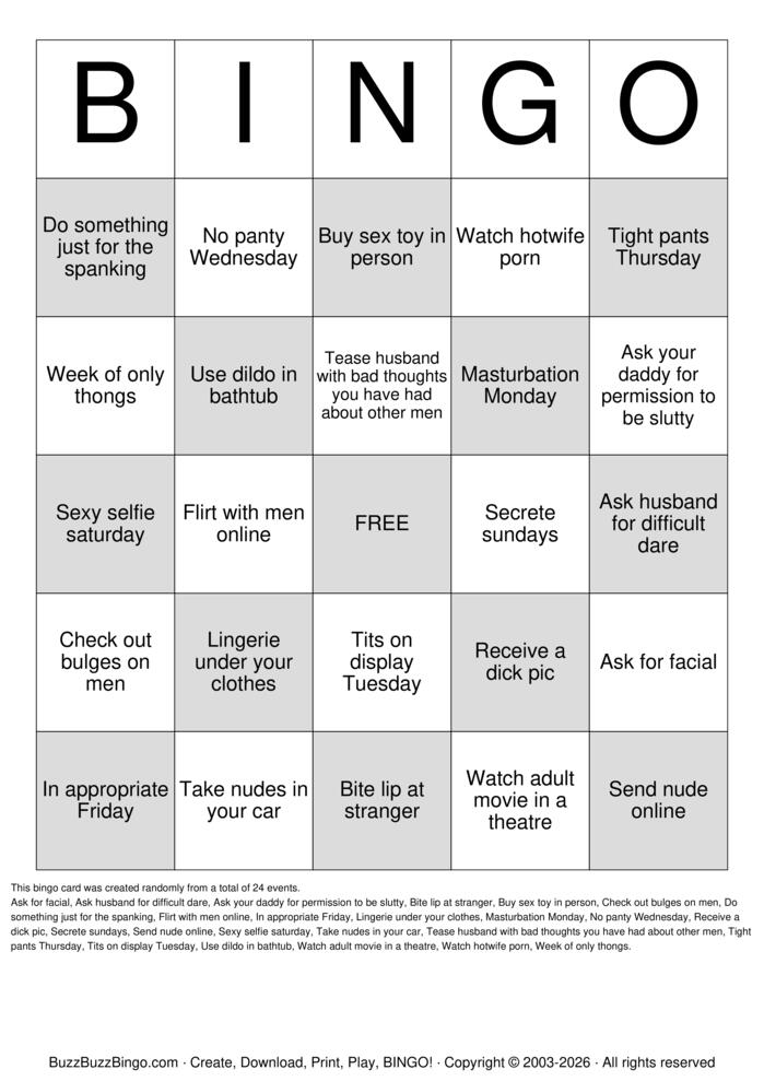 Download Free Teasing Hotwife Bingo Cards Download Free Teasing Hotwife Bingo Cards