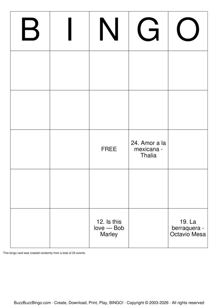 Download Free BINGO MUSICAL  Bingo Cards