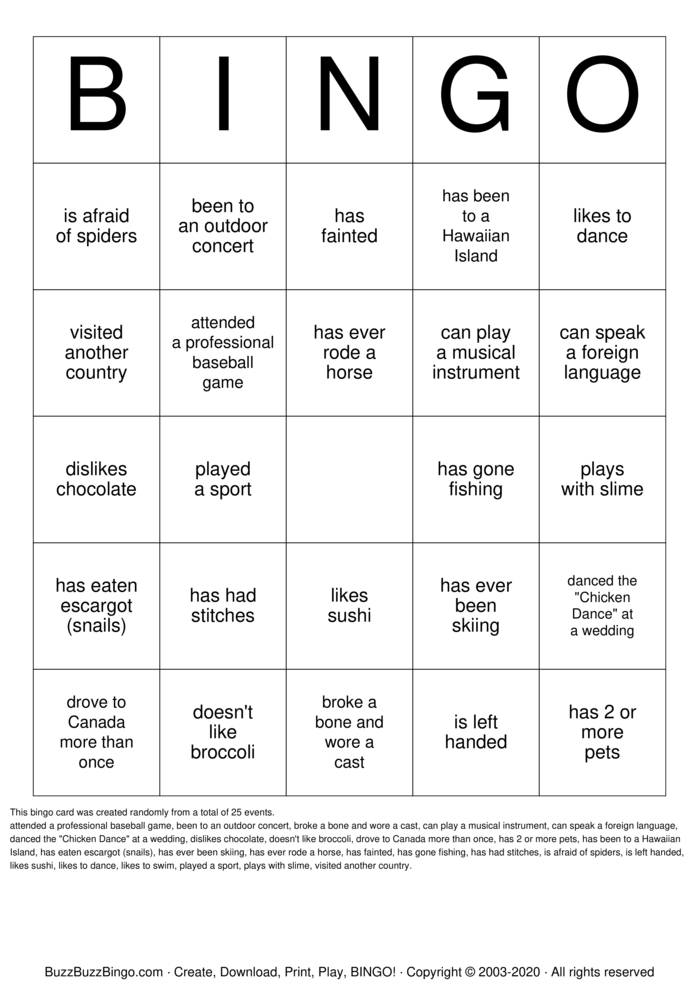 Download Free Custom Bingo Cards Download Free Custom Bingo Cards