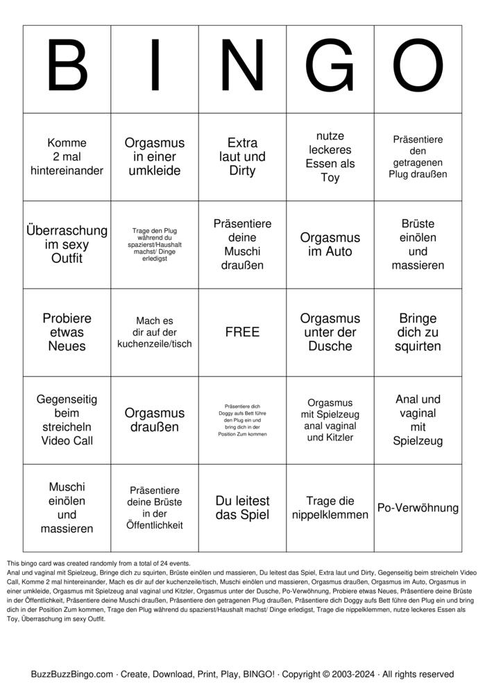 Download Free Birthday Sex Challenge Bingo Cards