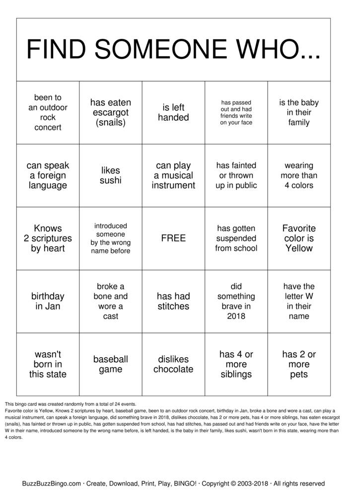 Getting to Know You! Bingo Cards to Download, Print and Customize!