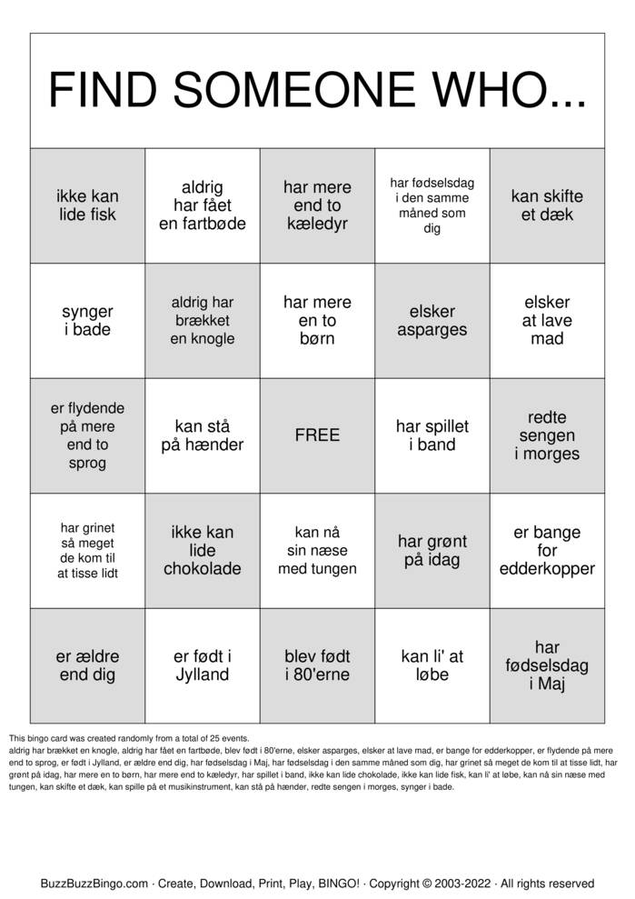 Download Free MINGLE BINGO Bingo Cards