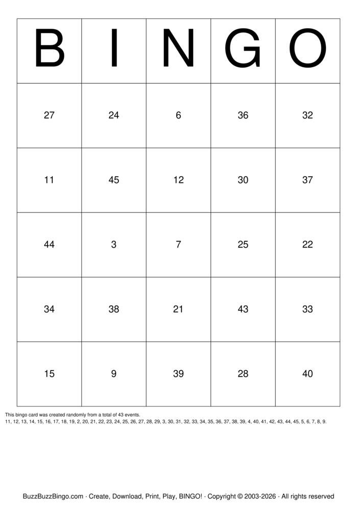 Download Free Numbers 1-35 Bingo Cards