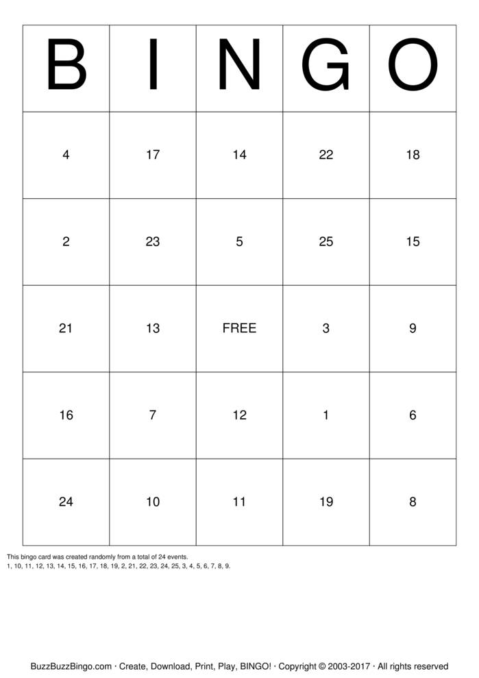 BINGO Bingo Cards to Download, Print and Customize!