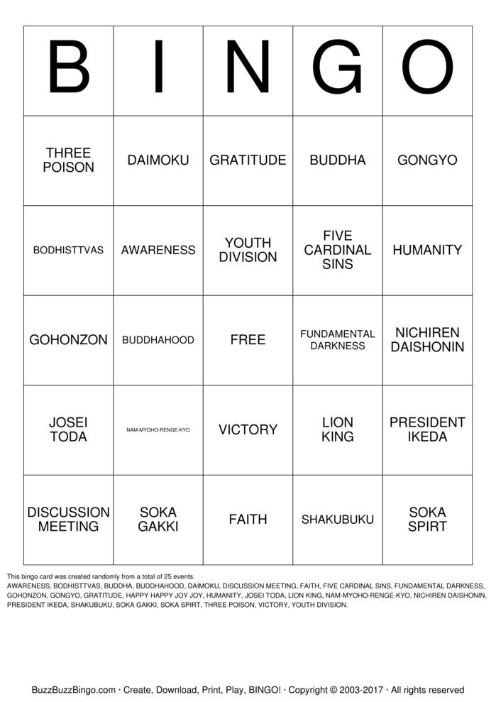 Bingo Cards to Download, Print and Customize!