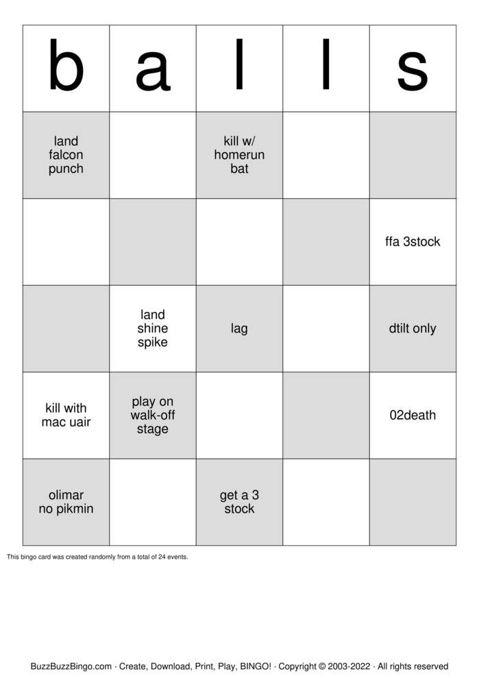Download Free don't kys challenge Bingo Cards