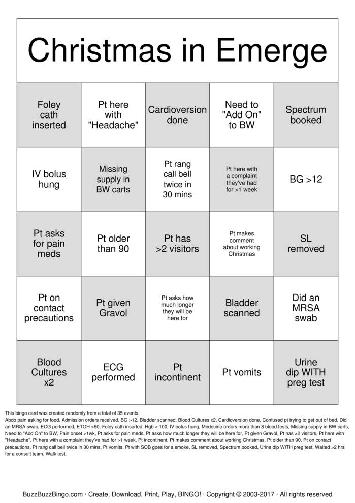 Download Free Christmas in Emerge Bingo Cards