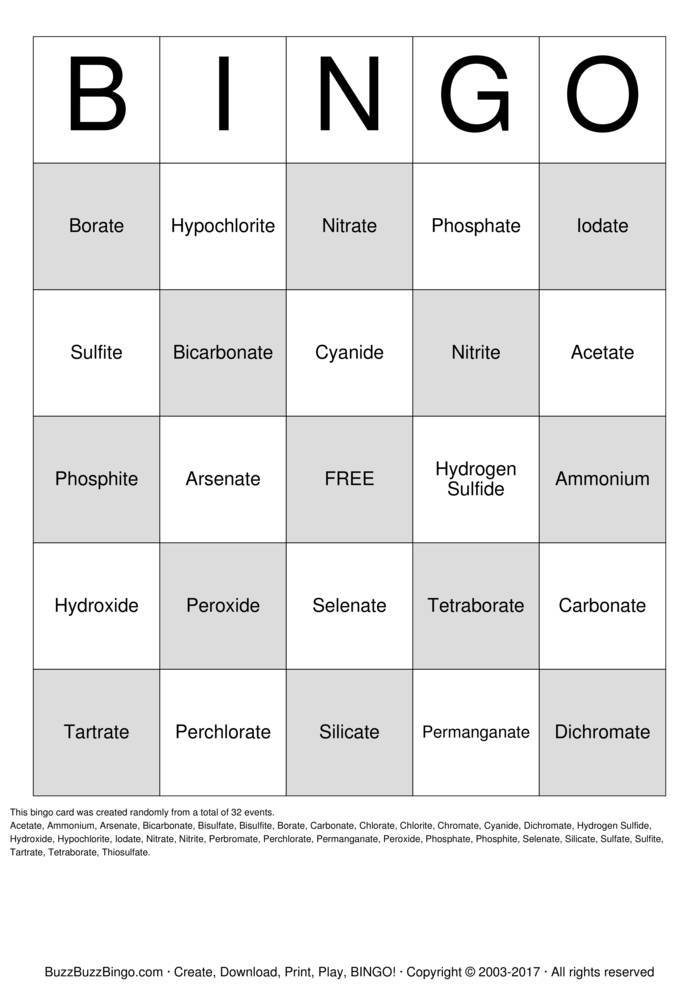 Download Free Custom Bingo Cards