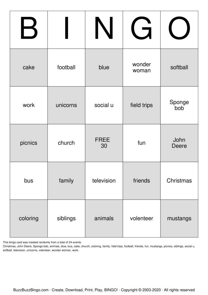 DESTINY'S 30th Birthday Bingo Cards to Download, Print and Customize!
