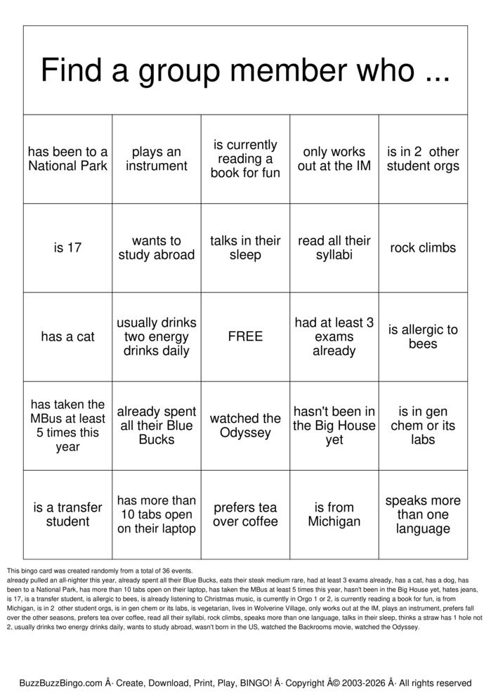 Download Free Peer Mentor/Mentee Meet and Greet Bingo Cards Download Free Peer Mentor/Mentee Meet and Greet Bingo Cards