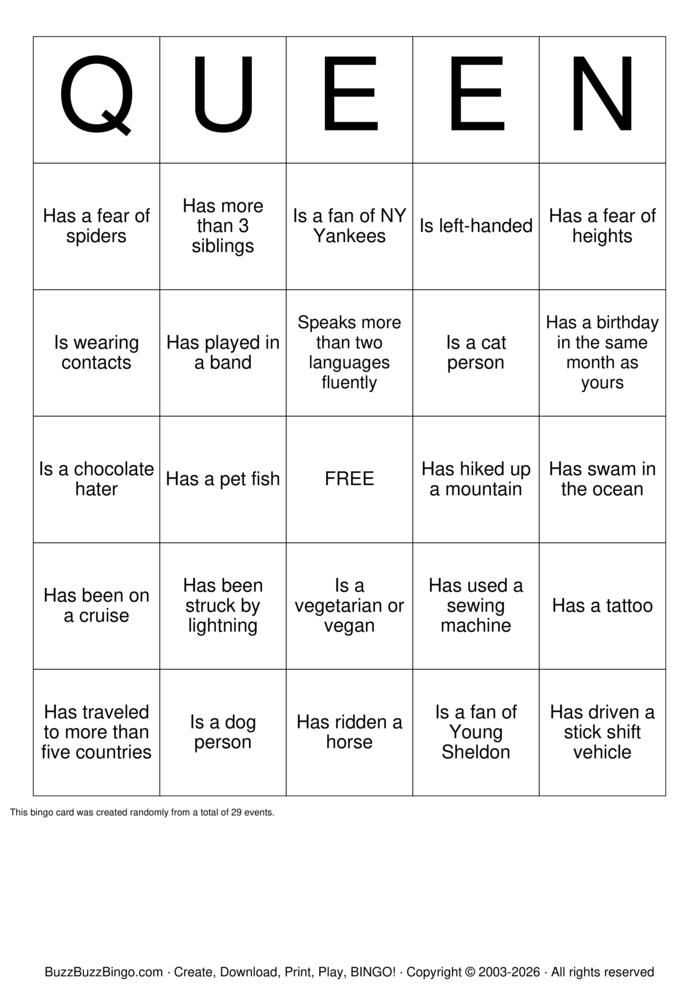 Download Free Royalty Bingo Cards