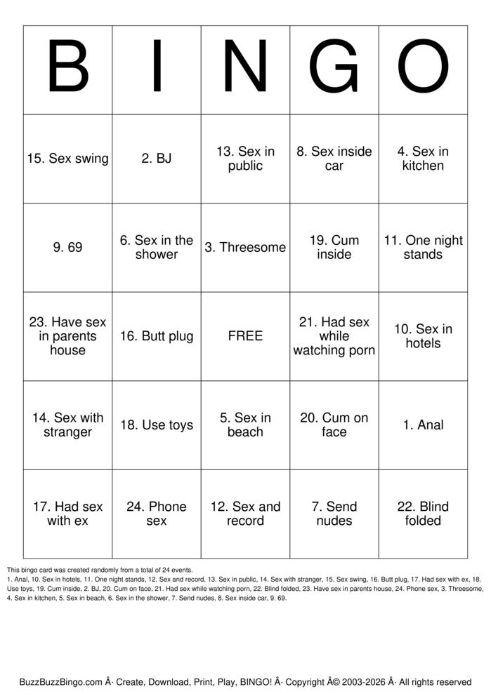 Download Free Sex Act Bingo Bingo Cards Download Free Sex Act Bingo Bingo Cards