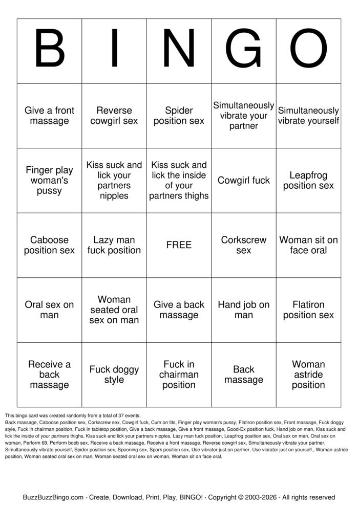 Download Free Sex Positions Bingo Cards Download Free Sex Positions Bingo Cards