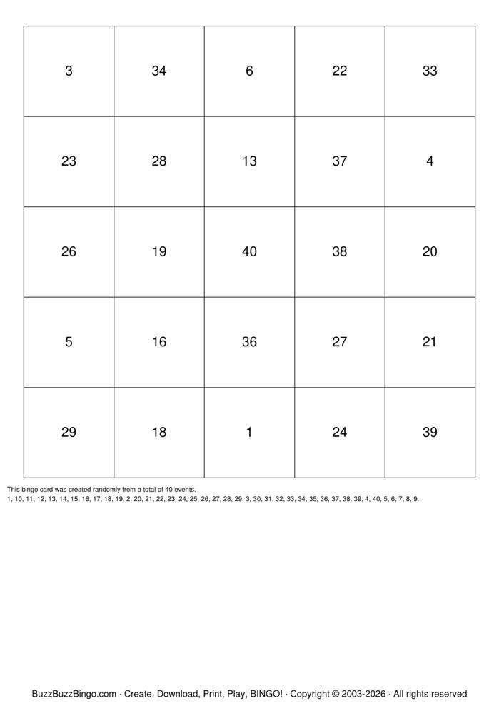 Download Free Baby Doyle Bingo Cards