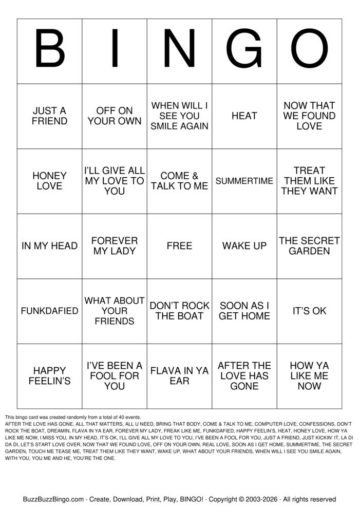 Download Free Custom Bingo Cards