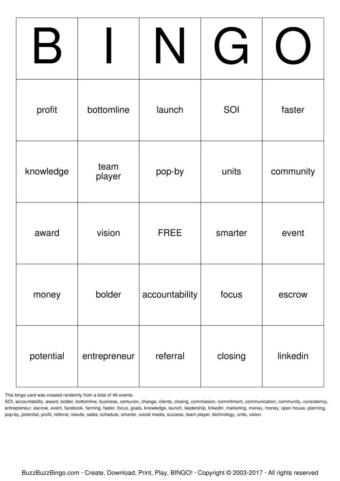Custom Bingo Cards to Download, Print and Customize!
