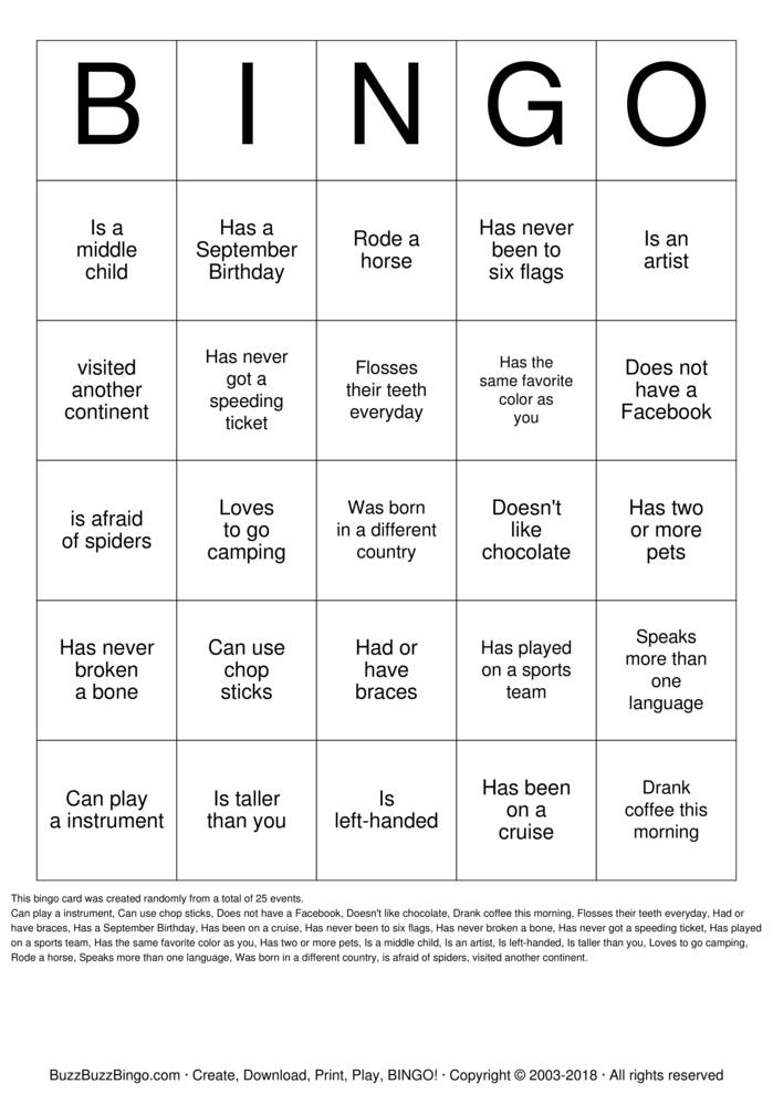 Find Someone Who... Bingo Cards to Download, Print and Customize!
