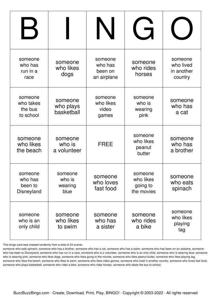 Friendship Bingo Bingo Cards to Download, Print and Customize!