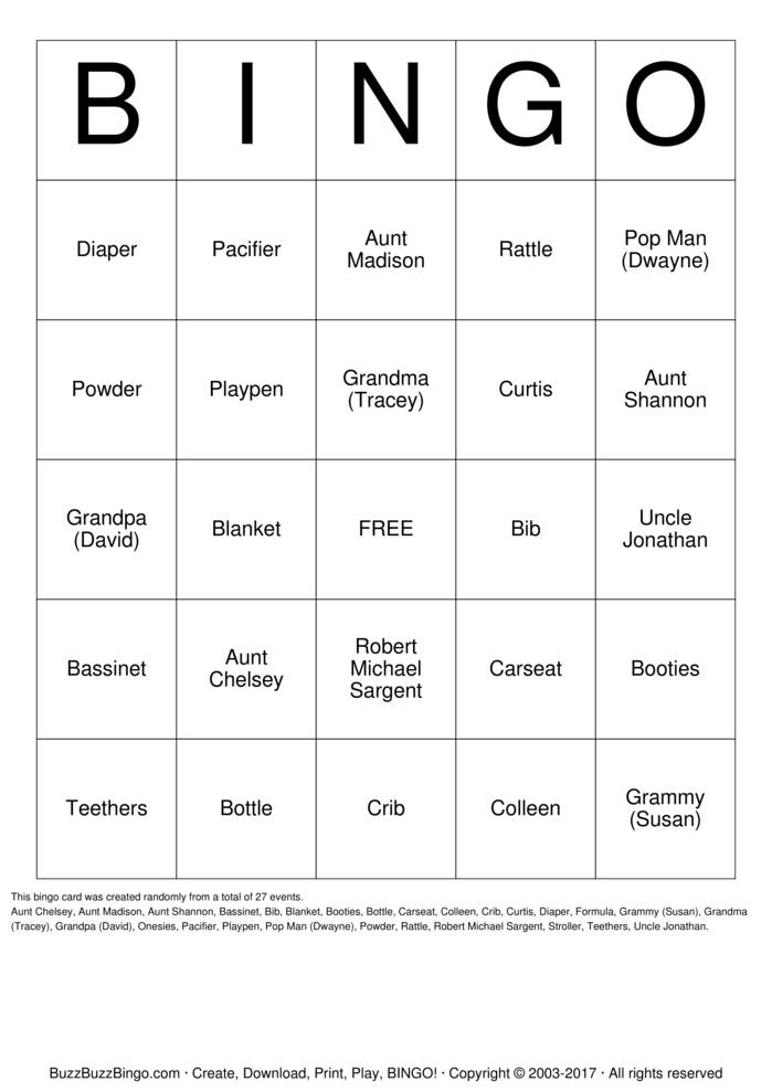 Download Free Heath Baby Shower Bingo Cards Download Free Heath Baby Shower Bingo Cards