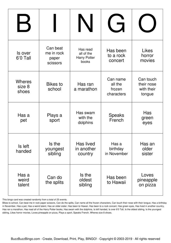 ICEBREAKER BINGO Bingo Cards to Download, Print and Customize!