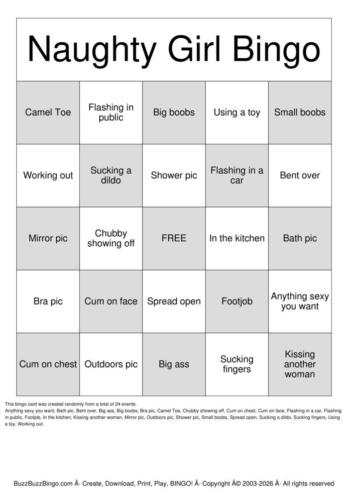 Download Free Naughty Girl Bingo Bingo Cards Download Free Naughty Girl Bingo Bingo Cards