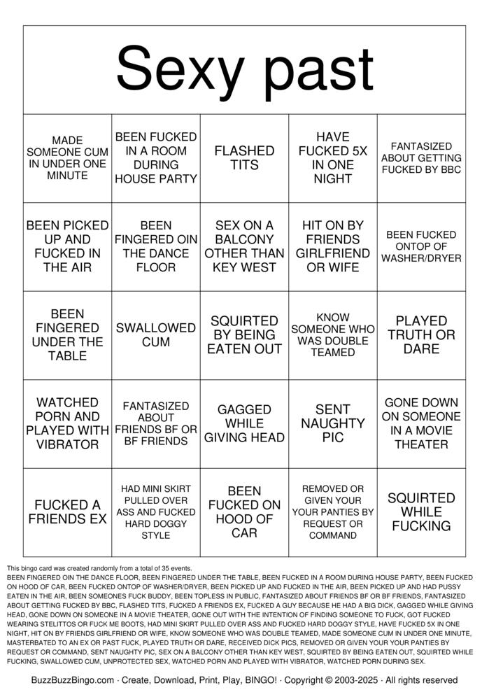 Download Free Past Sexual Experiences Bingo Cards Download Free Past Sexual Experiences Bingo Cards