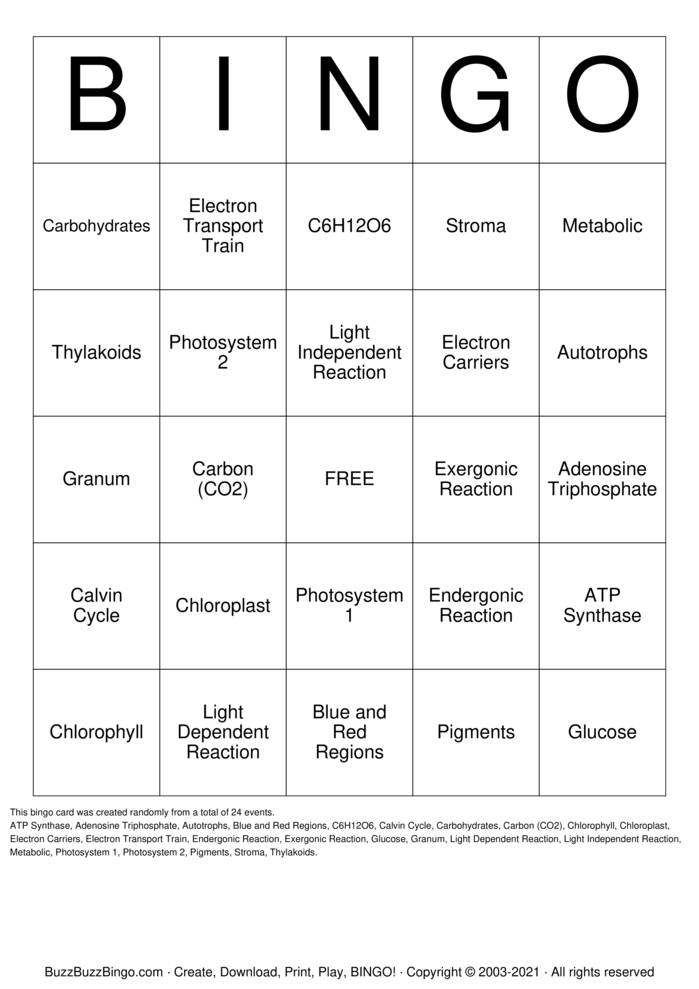Download Free Plant Bingo Cards