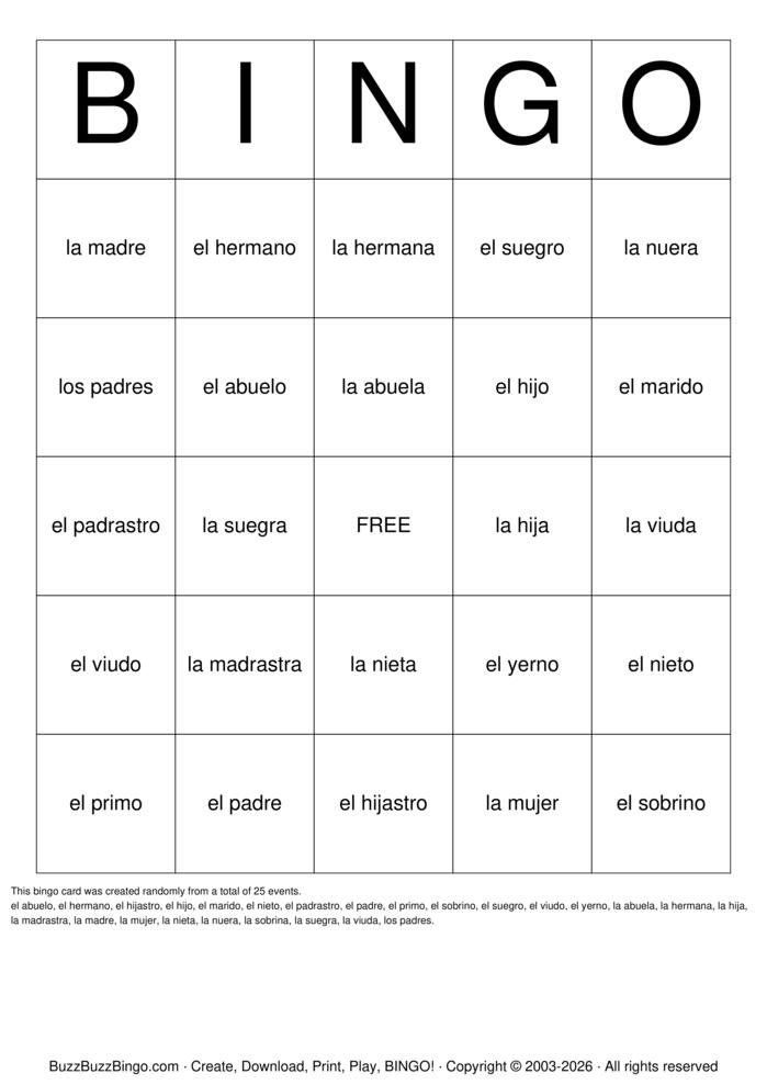 Download Free Spanish church Words Bingo Cards Download Free Spanish church Words Bingo Cards