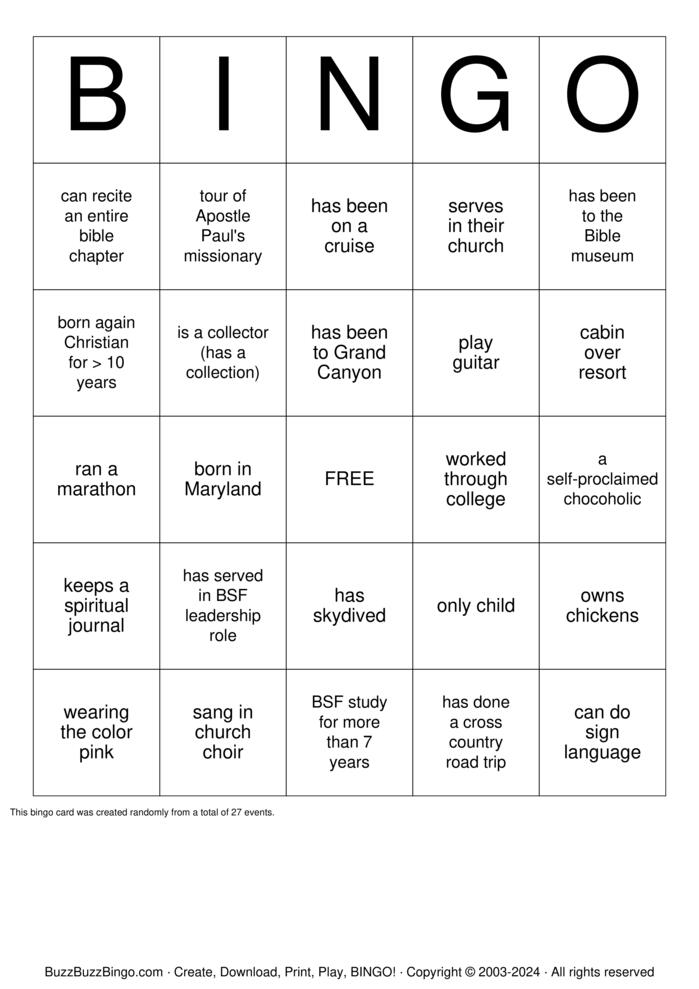 WOMEN'S MINISTRY BINGO Bingo Cards to Download, Print and Customize!