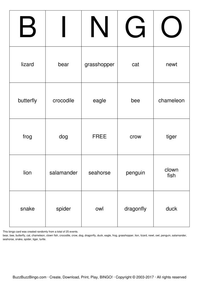 Download Free CLOWN Bingo Cards Download Free CLOWN Bingo Cards