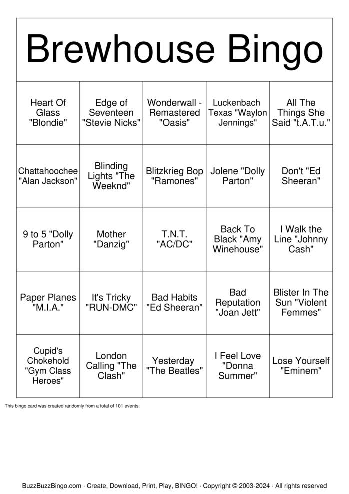 Download Free Custom Bingo Cards