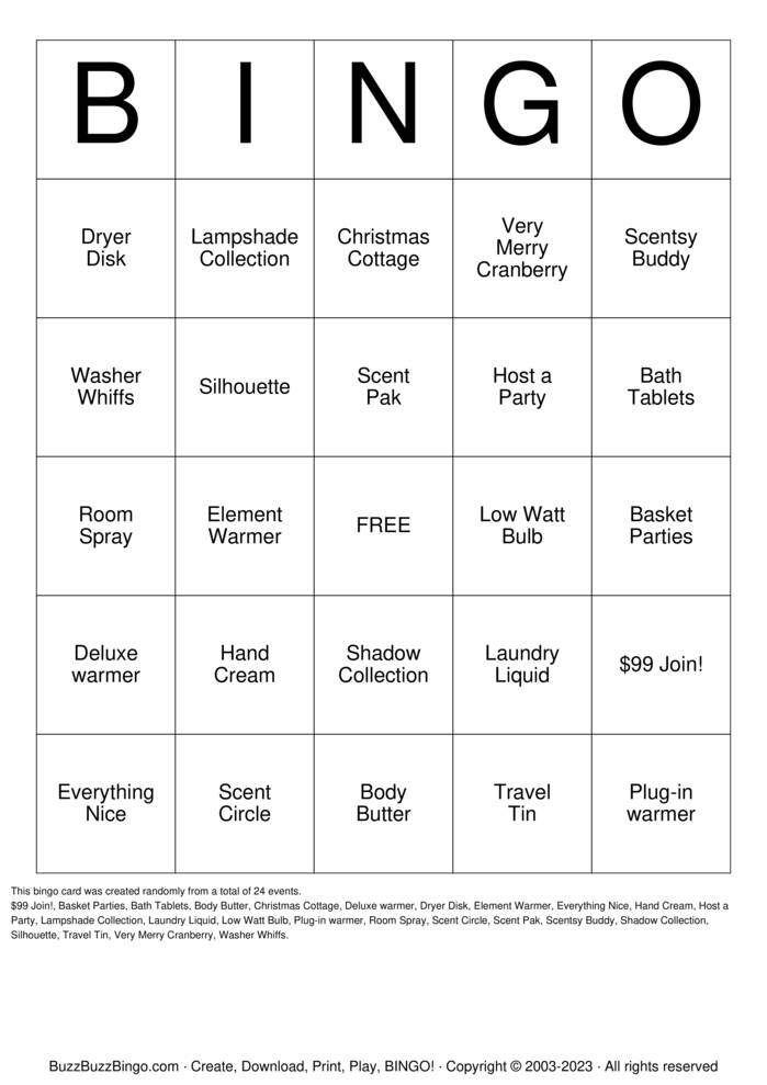Download Free Custom Bingo Cards