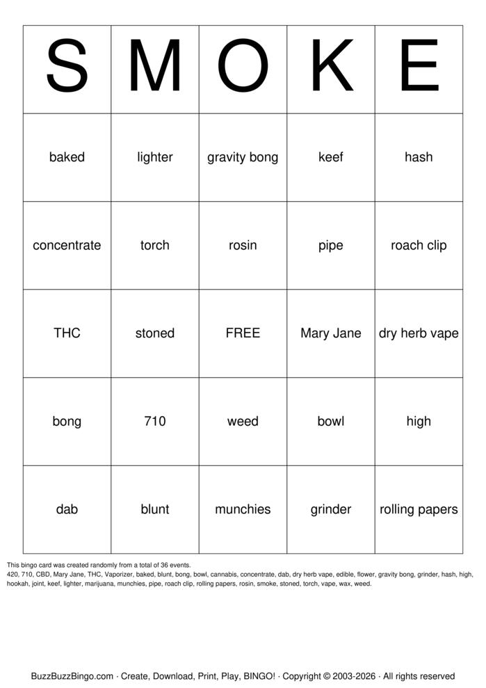 Download Free Dark High Tea Bingo Cards