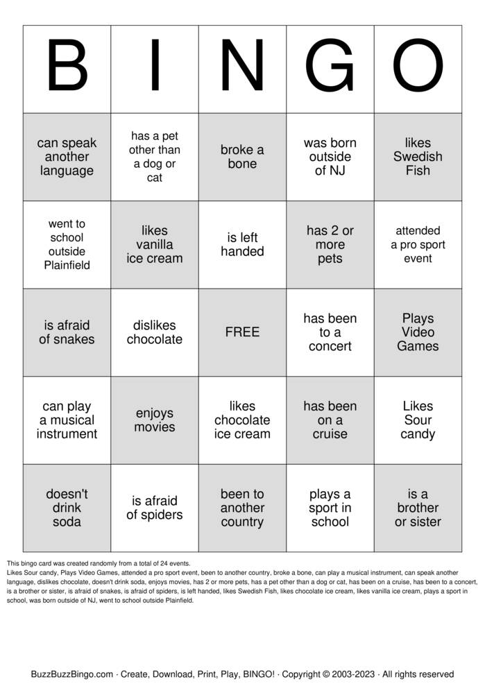 Download Free Find Someone Who  Bingo Cards