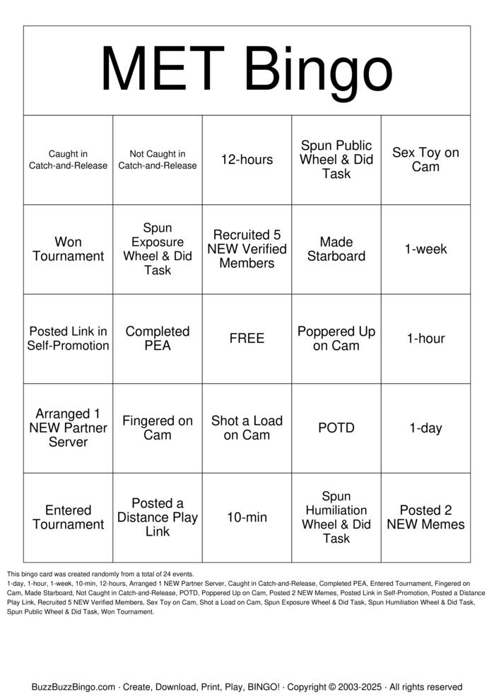 Download Free Gay Kink Bingo Bingo Cards