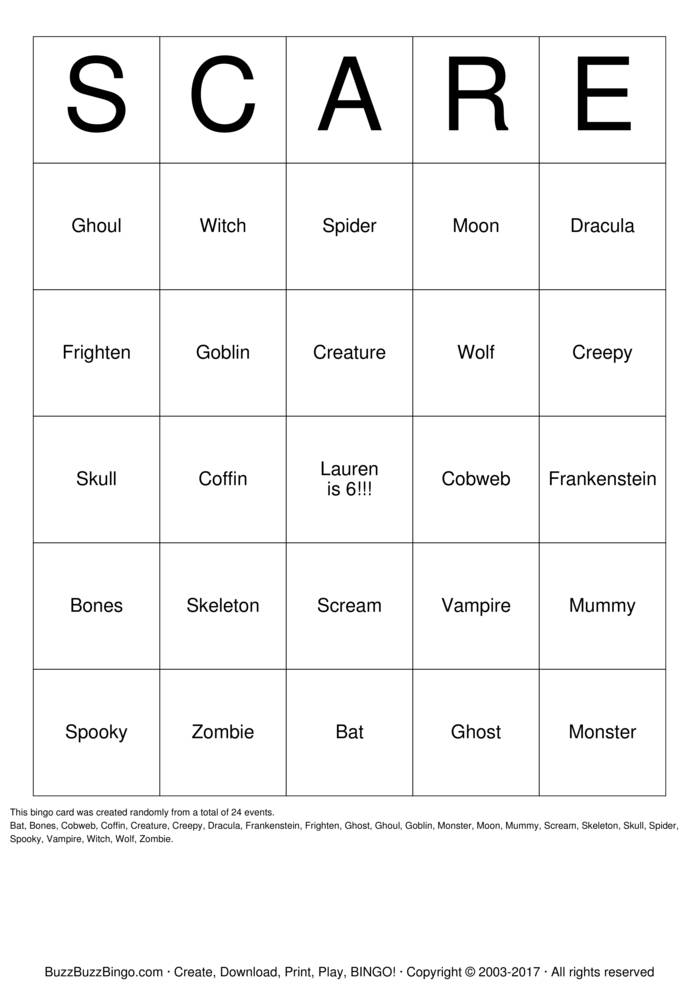 Monster High Bingo Cards to Download, Print and Customize!