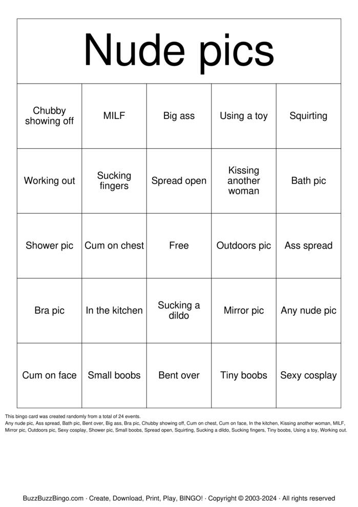 Nude Bingo Bingo Cards to Download, Print and Customize!