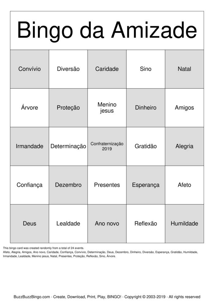 Bingo Cards to Download, Print and Customize!