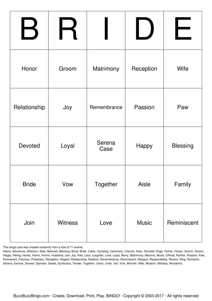 Bridal Shower Bingo Cards to Download, Print and Customize!