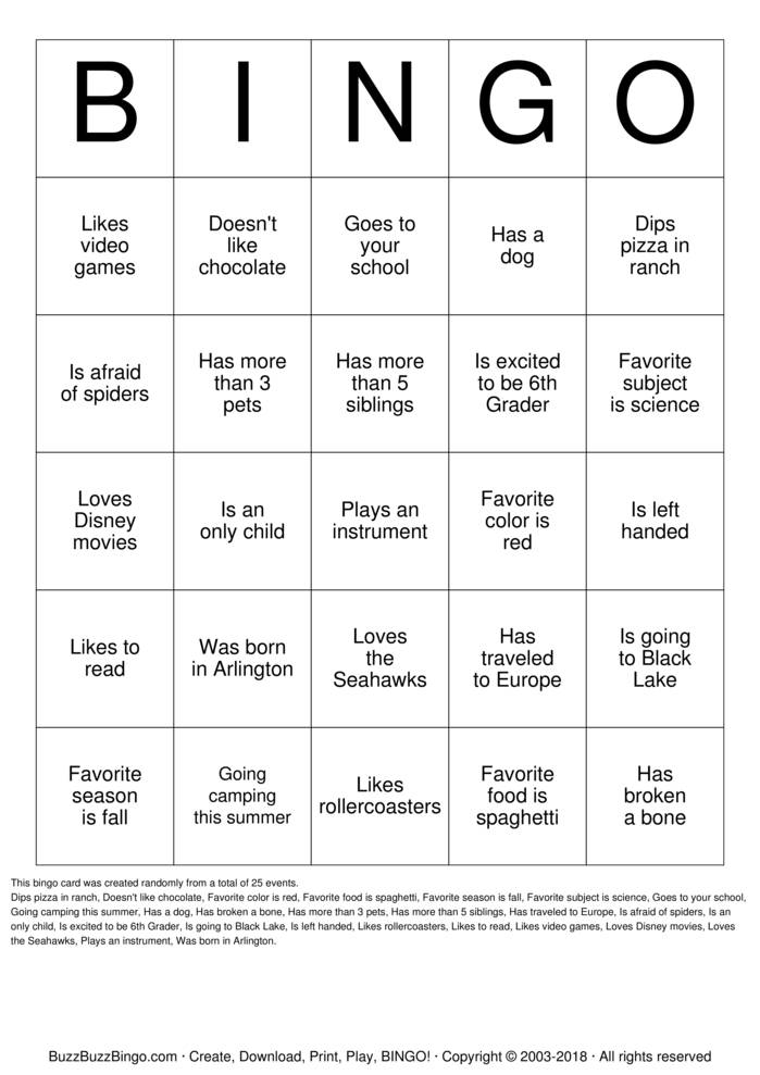 Find a Friend Who... Bingo Cards to Download, Print and Customize!