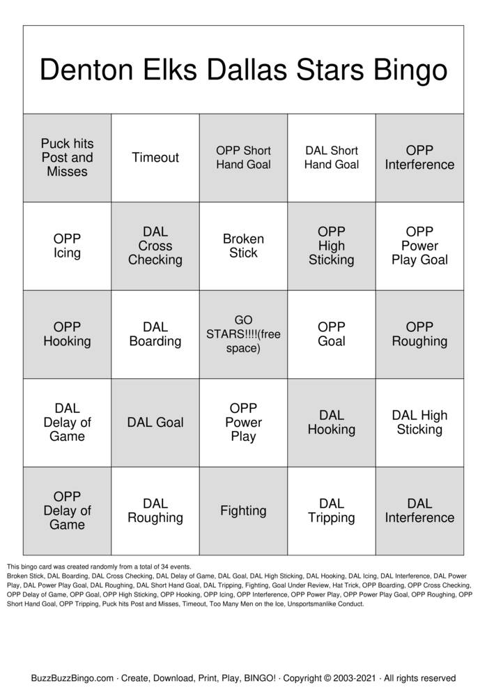Download Free Hockey Bingo Cards Download Free Hockey Bingo Cards