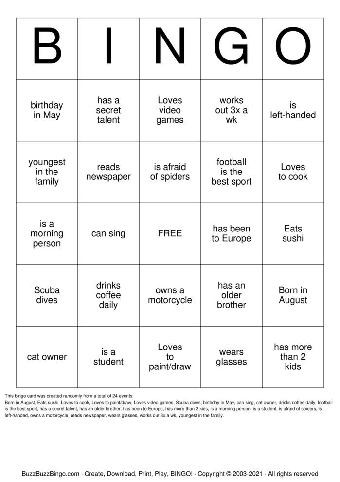 Download Free Meet & Greet Bingo Cards