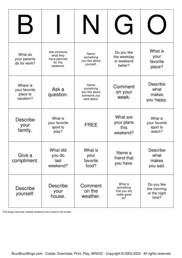 Social Skills Bingo Cards to Download, Print and Customize!